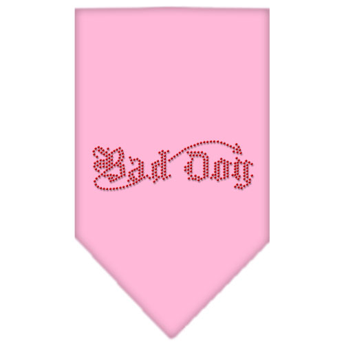 Bad Dog Rhinestone Bandana Light Pink Large